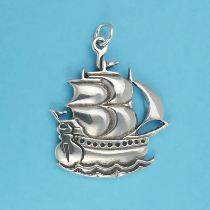 Microsculptures 0955 Sailing Ship Silver Pendant