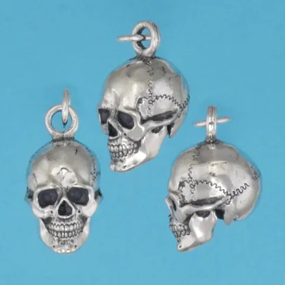 Microsculptures 0097 Skull Silver Pendant