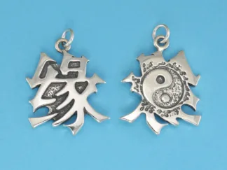 Microsculptures 0993 Yaun Kanji Silver Pendant