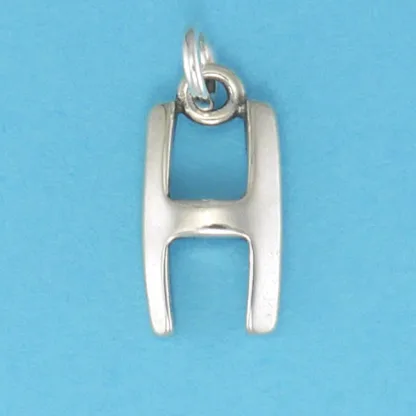 Microsculptures H Letter-H Silver Charm