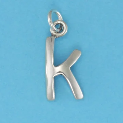 Microsculptures K Letter-K Silver Charm