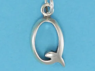 Microsculptures Q Letter-Q Silver Charm