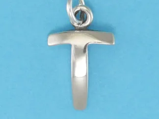 Microsculptures T Letter-T Silver Charm