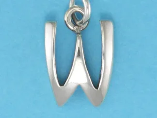 Microsculptures W Letter-W Silver Charm