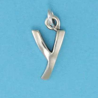 Microsculptures Y Letter-Y Silver Charm