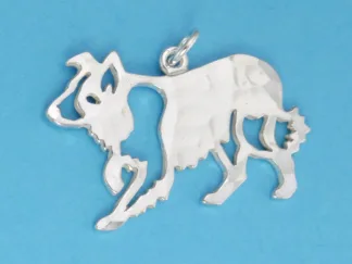 Microsculptures 1031 Border Collie Silver Charm