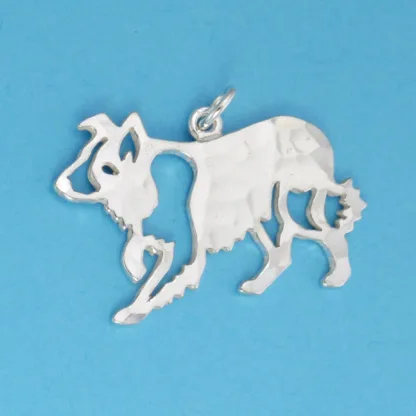 Microsculptures 1031 Border Collie Silver Charm