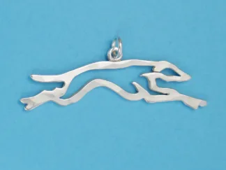 Microsculptures 1033 Greyhound Running Silver Charm