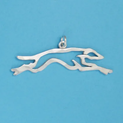 Microsculptures 1033 Greyhound Running Silver Charm