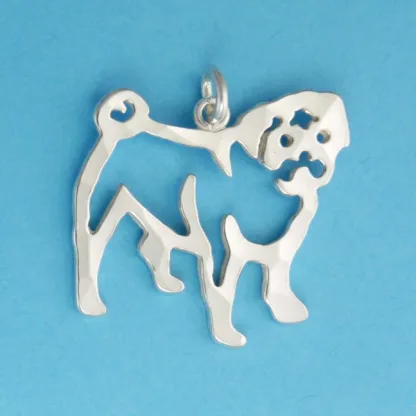 Microsculptures 1035 Pug Silver Charm