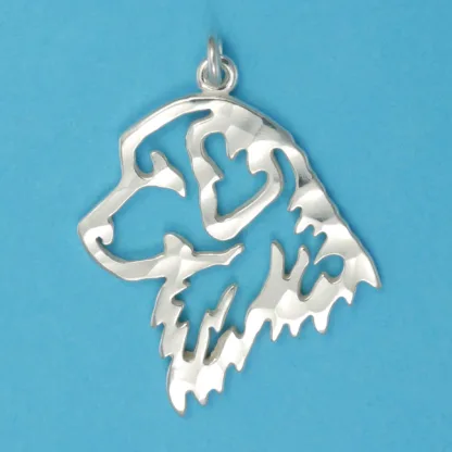 Microsculptures 1041 Golden Retriever Head Silver Charm