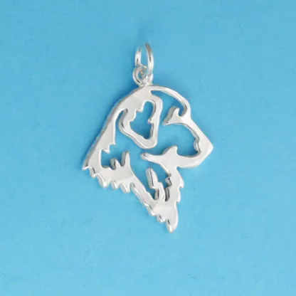 Microsculptures 1042 Golden Retriever Head Silver Pendant