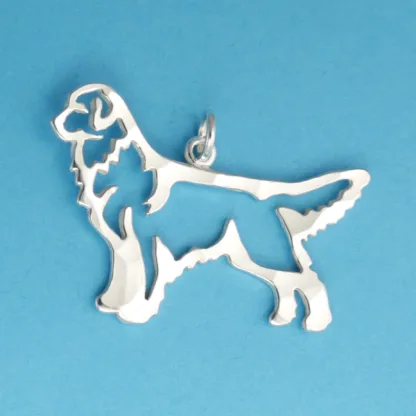 Microsculptures 1043 Stacking Golden Retriever Silver Pendant