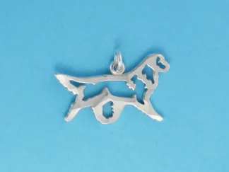 Microsculptures 1046 Gaiting Golden Retriever Silver Charm
