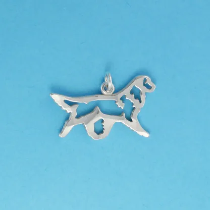 Microsculptures 1046 Gaiting Golden Retriever Silver Charm