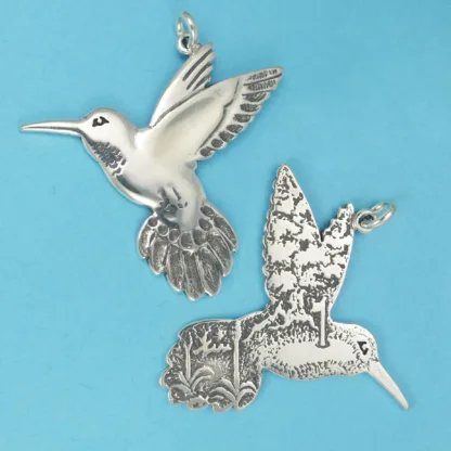 Microsculptures 1052 Hummingbird Silver Pendant