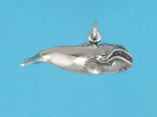 Microsculptures 1053 Right Whale Silver Charm