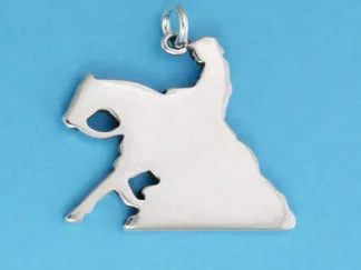 Microsculptures 1057 Reining Horse Silver Pendant