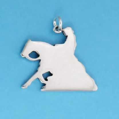Microsculptures 1057 Reining Horse Silver Pendant