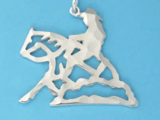 Microsculptures 1058 Reining Horse Silver Pendant