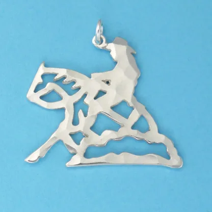 Microsculptures 1058 Reining Horse Silver Pendant
