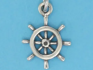 Microsculptures 1059 Ship Wheel Silver Charm