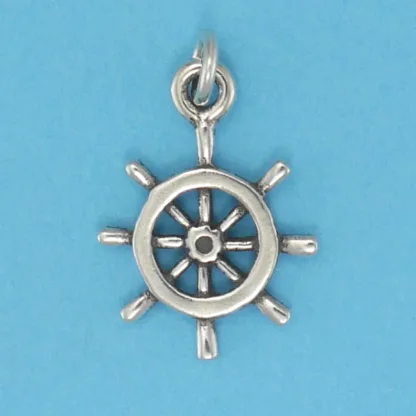 Microsculptures 1059 Ship Wheel Silver Charm