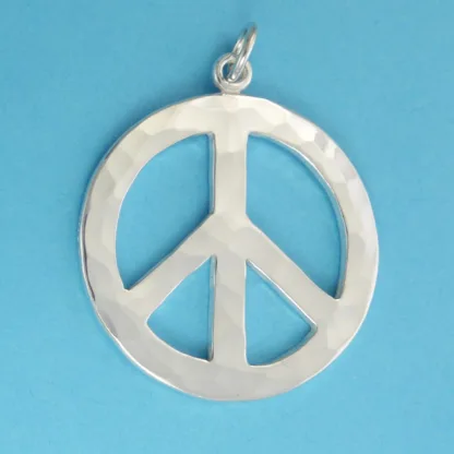 Microsculptures 1068 Peace Sign Silver Pendant