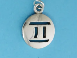 Microsculptures 1072 Smooth Gemini Silver Charm
