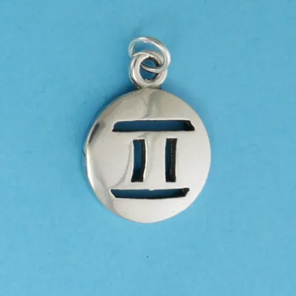 Microsculptures 1072 Smooth Gemini Silver Charm