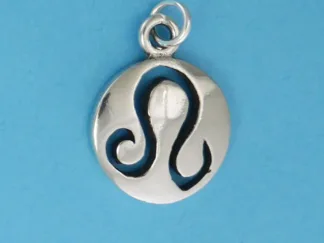 Microsculptures 1074 Smooth Leo Silver Charm