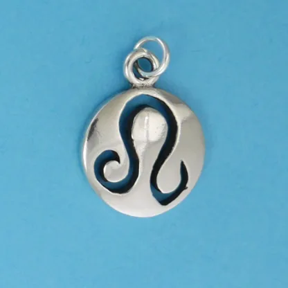 Microsculptures 1074 Smooth Leo Silver Charm