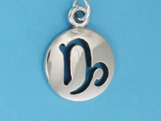 Microsculptures 1079 Smooth Capricorn Silver Charm