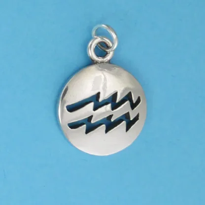 Microsculptures 1080 Smooth Aquarius Silver Charm