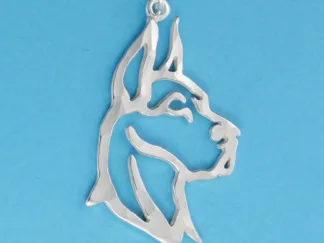 Microsculptures 1082 Great Dane Head Silver Pendant