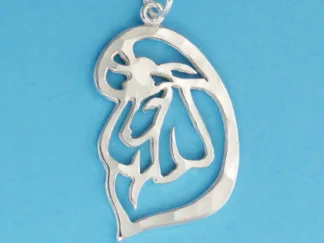 Microsculptures 1084 Poodle Head Silver Pendant