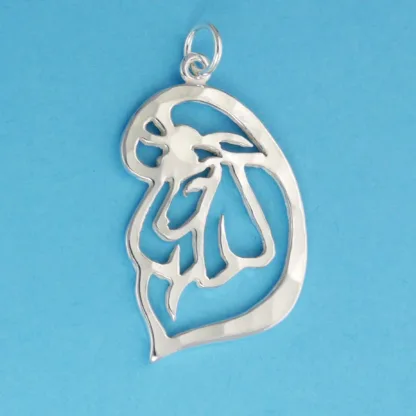 Microsculptures 1084 Poodle Head Silver Pendant