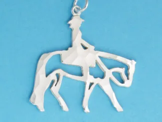 Microsculptures 1085 Western Pleasure Horse Silver Pendant
