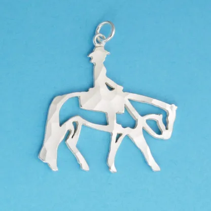 Microsculptures 1085 Western Pleasure Horse Silver Pendant