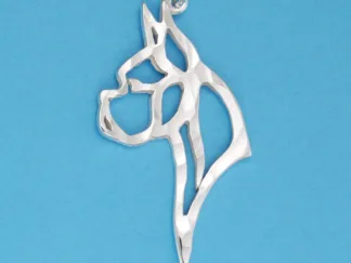 Microsculptures 1099 Boxer Head Silver Pendant