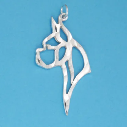Microsculptures 1099 Boxer Head Silver Pendant