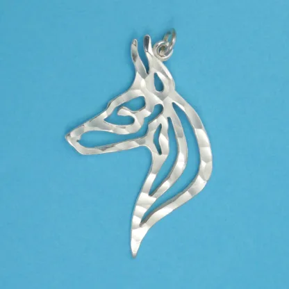 Microsculptures 1101 Doberman Pinscher Head Silver Pendant