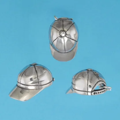 Microsculptures 1105 Baseball Cap Silver Charm