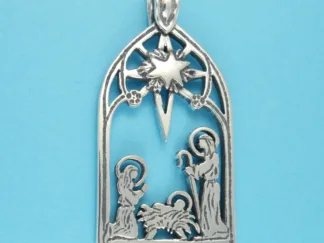Microsculptures 1107 Nativity Scene Silver Pendant