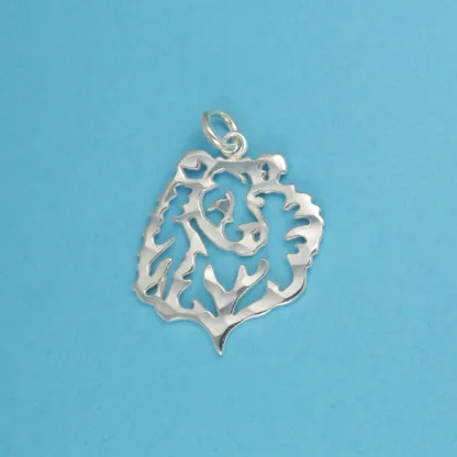Microsculptures 1109 Rough Collie Head Silver Charm