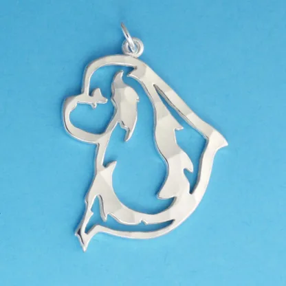 Microsculptures 1112 Cavalier Spaniel Head Silver Pendant
