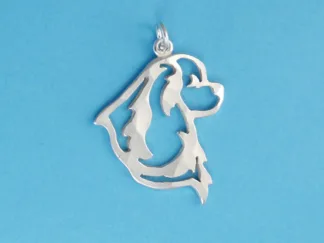 Microsculptures 1113 Cavalier Spaniel Head Silver Charm