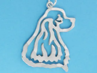Microsculptures 1114 Cocker Spaniel Head Silver Pendant