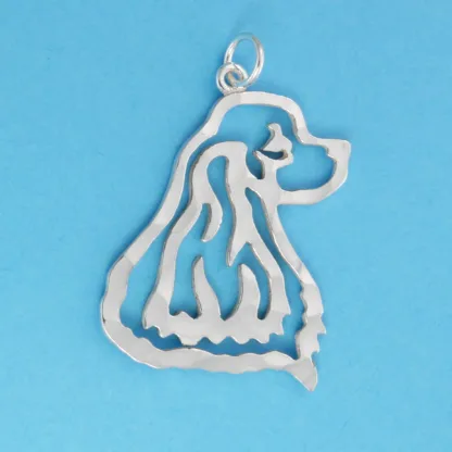 Microsculptures 1114 Cocker Spaniel Head Silver Pendant