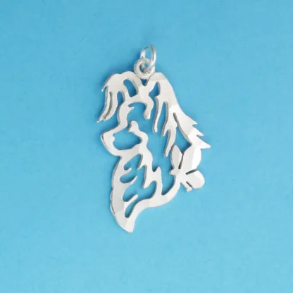 Microsculptures 1118 Papillon Head Silver Charm